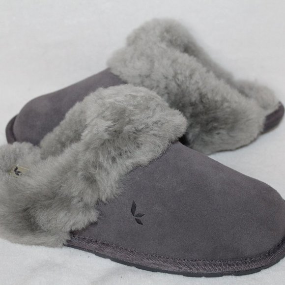 NEW UGG KOOLABURRA GRAY FUR SUEDE SLIPPERS‎ - Picture 5 of 8